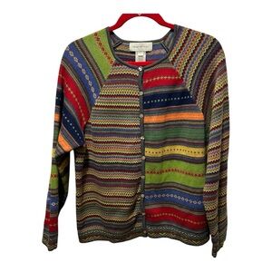 Susan Bristol multicolored cardigan, size L